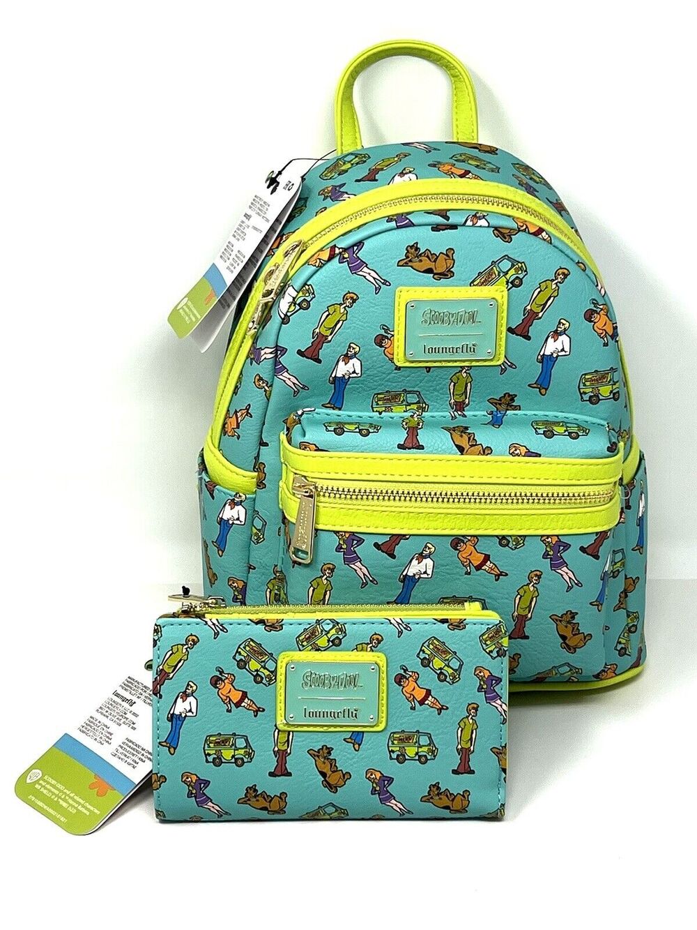 Loungefly Scooby Doo All Over Print Mini Backpack Wallet Matching SET NWT